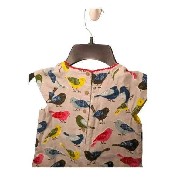 Baby Boden Girls Corduroy Pinafore Bird Print Dress Sz 18-24 Months 100% Cotton - Picture 6 of 16